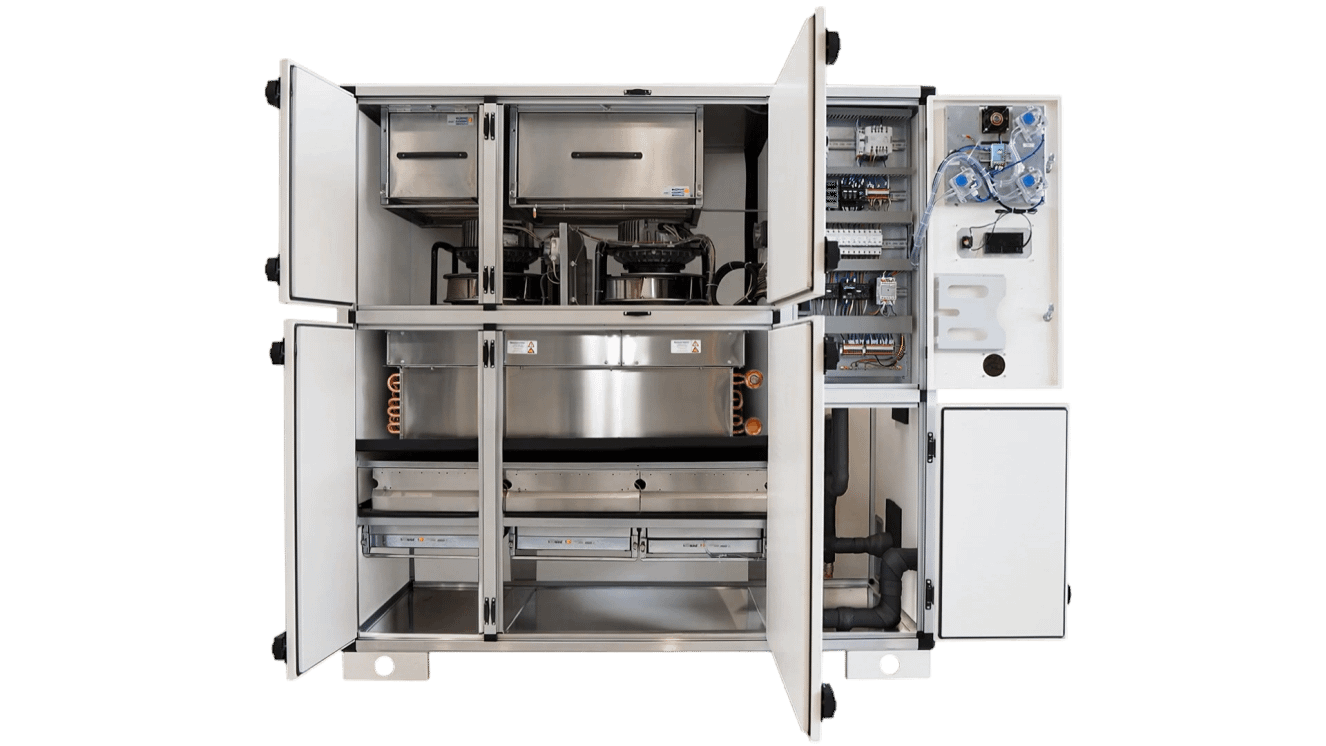 Air treatment cabinet, door, view, detail